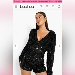 Black sequin romper.